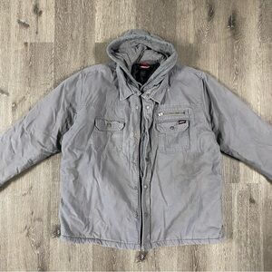 DICKIES Work Jacket Insulated Men’s Size 3XL Grey Full Zipper